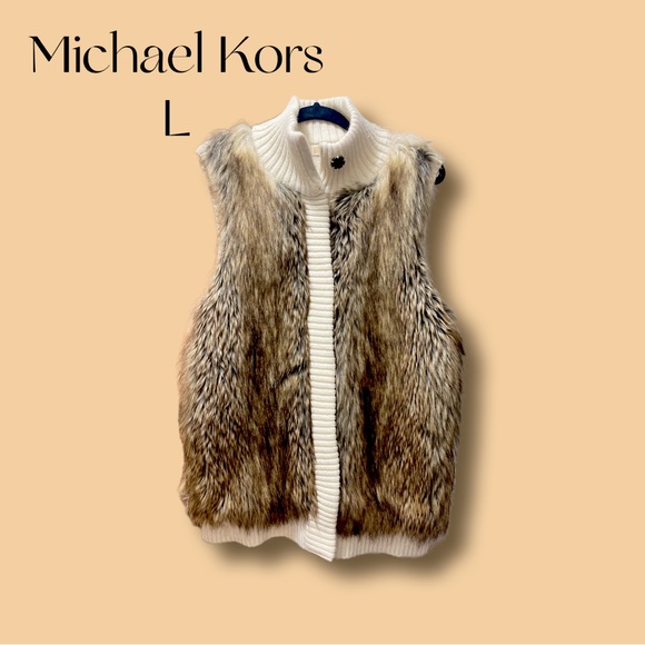 Michael Kors faux fur vest cream and multicolor - Picture 1 of 2